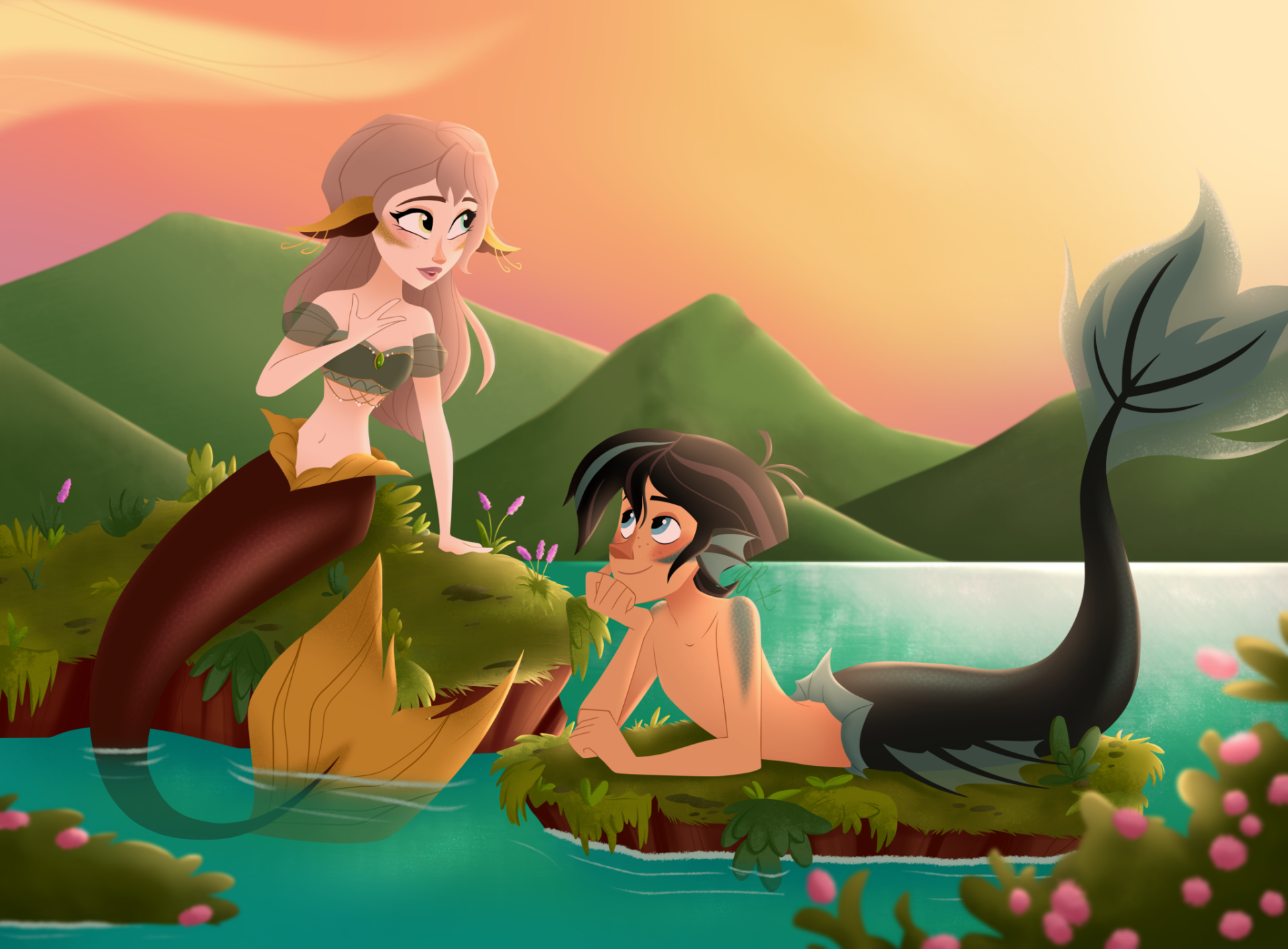 Download Merman Mermaid Varian (Tangled) TV Show Tangled: The Series HD Wallpaper by o0whiterabbit0o