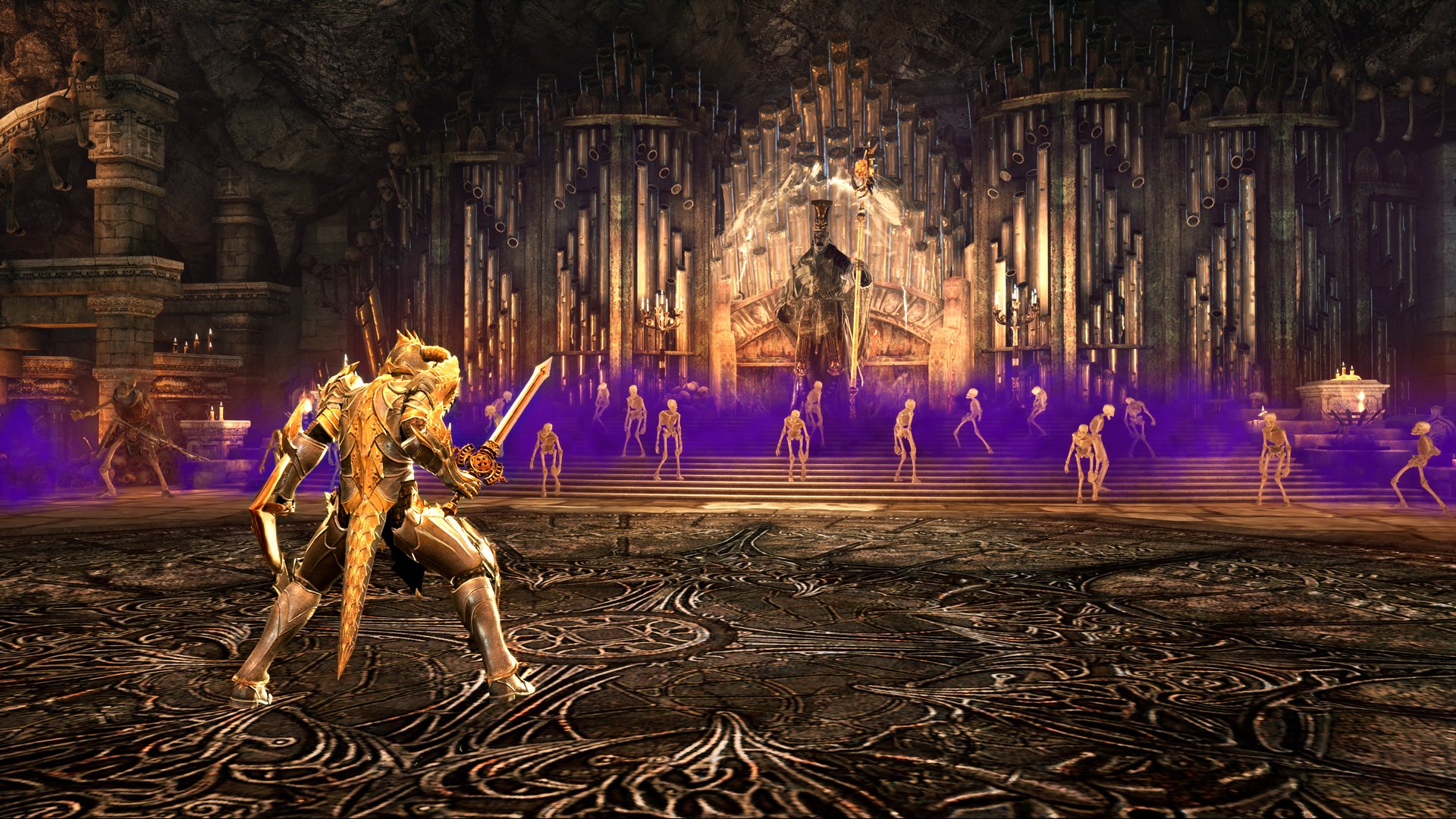 HD Bless Unleashed desktop wallpaper featuring an armored warrior in an epic fantasy setting.