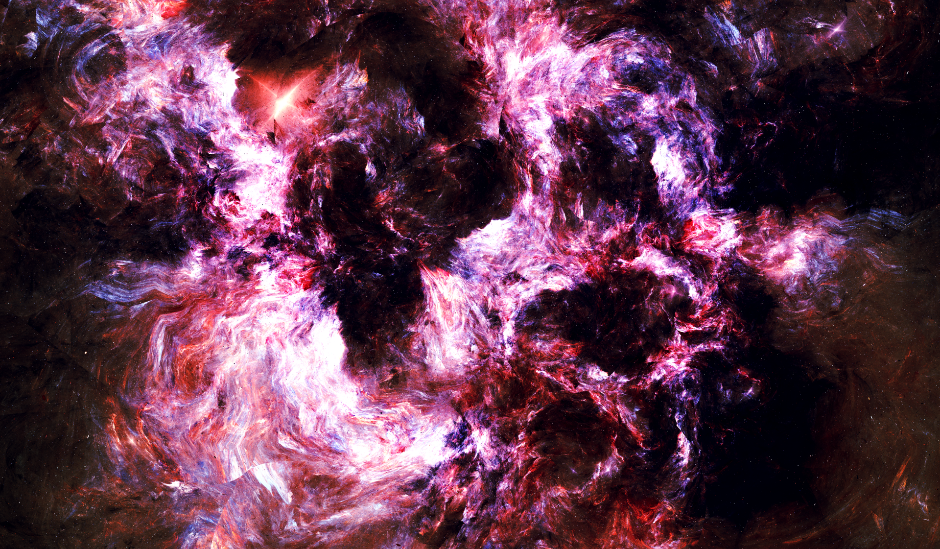 Artistic space-themed HD PC desktop wallpaper featuring vibrant swirling nebulae in shades of purple, pink, and red against a dark cosmic background.