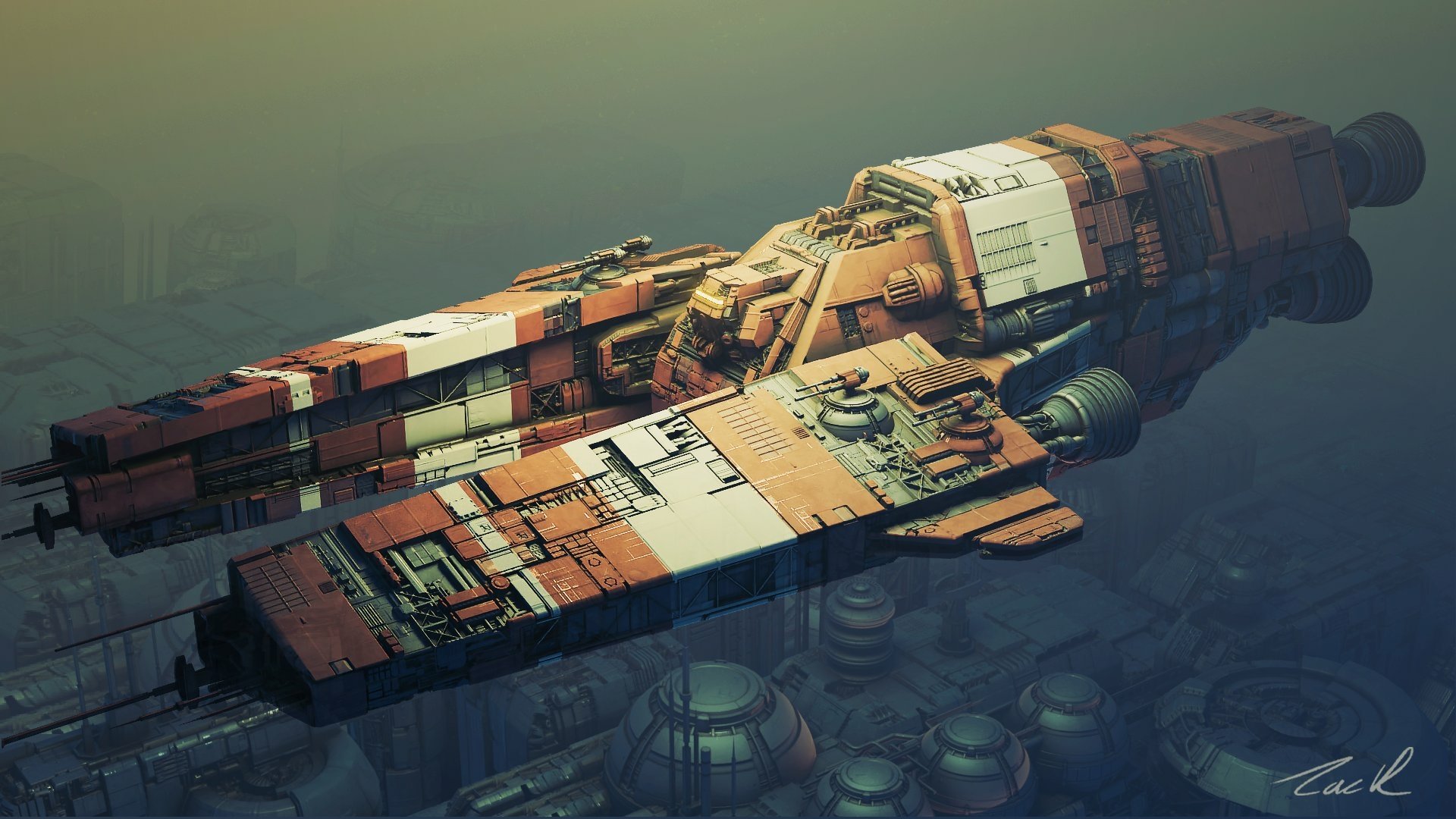 Download Sci Fi Spaceship HD Wallpaper by Zac Rooks | 1920x1080 ...