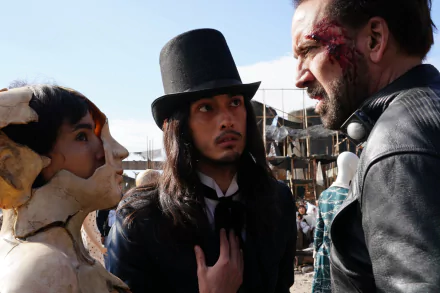 Sofia Boutella Nicolas Cage movie Prisoners of the Ghostland HD Desktop Wallpaper | Background Image