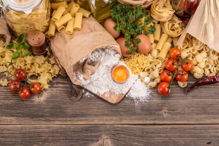 flour tomato still life food pasta HD Desktop Wallpaper | Background Image