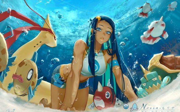 Video Game Pokémon: Sword and Shield Pokémon Drednaw Feebas Goldeen Milotic Seaking Nessa HD Wallpaper | Background Image