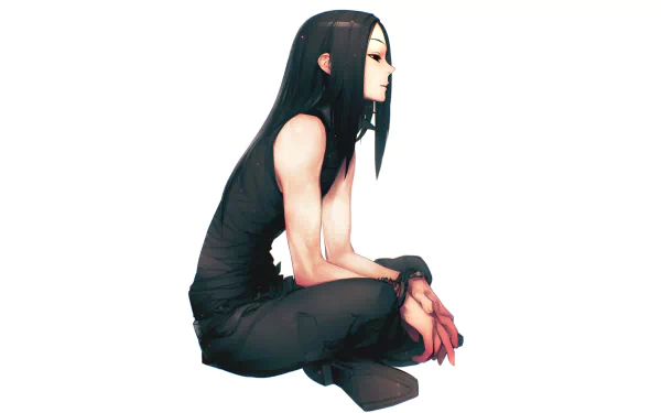 Illumi Zoldyck from Hunter x Hunter sits in profile with a calm expression, featured in a 4K Ultra HD anime desktop wallpaper.