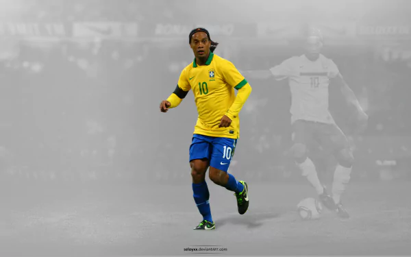Brazil National Football Team Ronaldinho Sports HD Desktop Wallpaper | Background Image