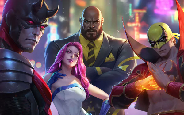 Danny Rand Daredevil Jessica Jones Luke Cage Iron Fist (Marvel Comics) video game Marvel: Future Fight HD Desktop Wallpaper | Background Image