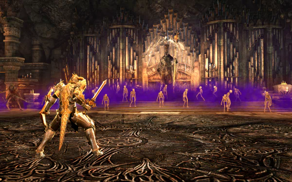 HD Bless Unleashed desktop wallpaper featuring an armored warrior in an epic fantasy setting.