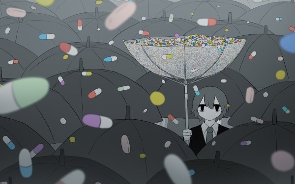Anime Girl Umbrella Drugs HD Wallpaper | Background Image
