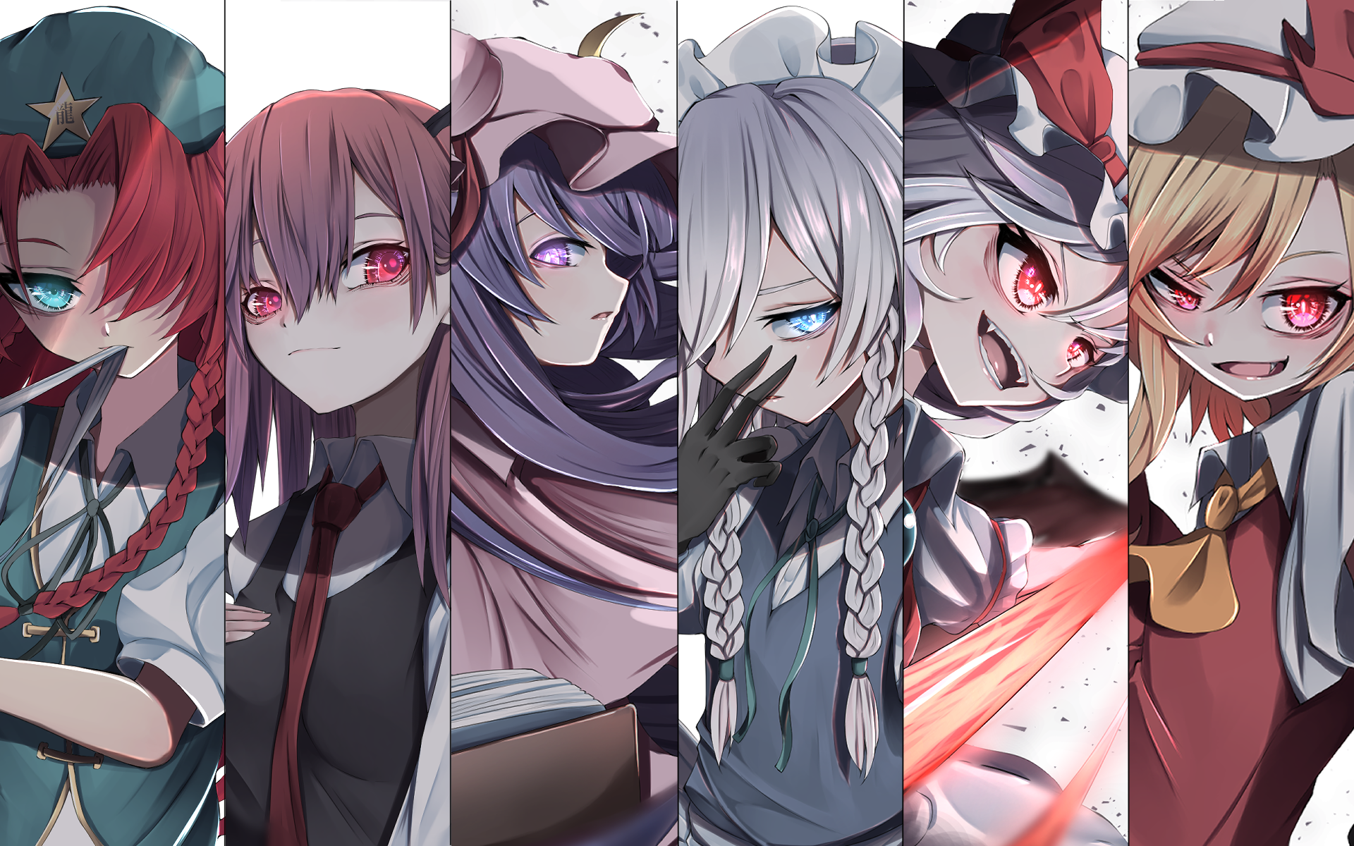 Download Koakuma (Touhou) Sakuya Izayoi Flandre Scarlet Remilia Scarlet Patchouli Knowledge Hong Meiling Anime Touhou HD Wallpaper by つね