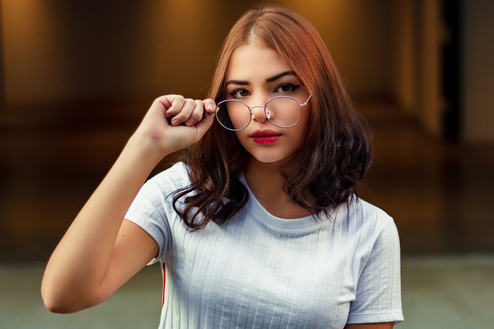 Download Glasses Woman Model 4k Ultra HD Wallpaper by Marcelo Chagas