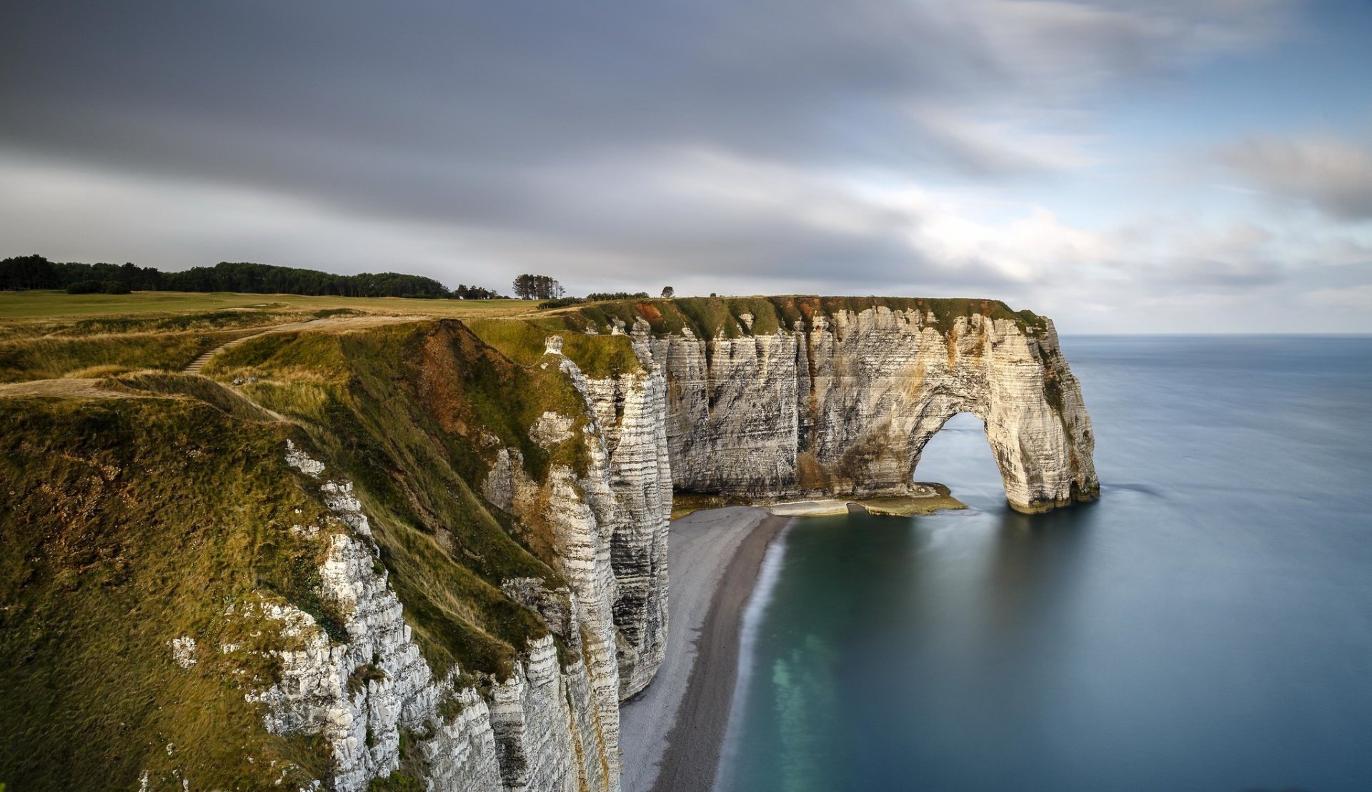 Download Cliff Arch Normandy Nature Coastline HD Wallpaper