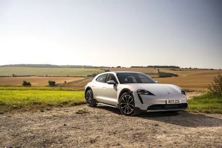 white car vehicle Porsche Taycan 4S HD Desktop Wallpaper | Background Image
