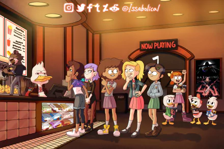 Polly Plantar Dewey Duck Louie Duck Huey Duck Howard The Duck Rocket Raccoon Anne Boonchuy Amity Blight Luz Noceda TV Show crossover HD Desktop Wallpaper | Background Image