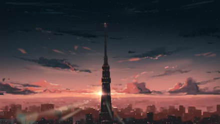 sunset Anime city anime sunset anime city HD Desktop Wallpaper | Background Image