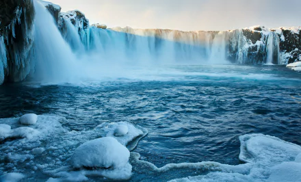 Iceland waterfall nature Goðafoss HD Desktop Wallpaper | Background Image