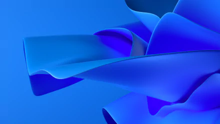 HD desktop wallpaper featuring a smooth, abstract blue design inspired by Windows 11, highlighting modern technology aesthetics.