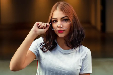 glasses woman model HD Desktop Wallpaper | Background Image