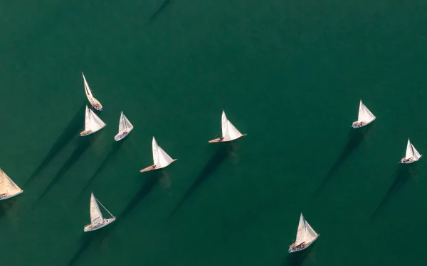  Aerial view of sailing boats by Westend61