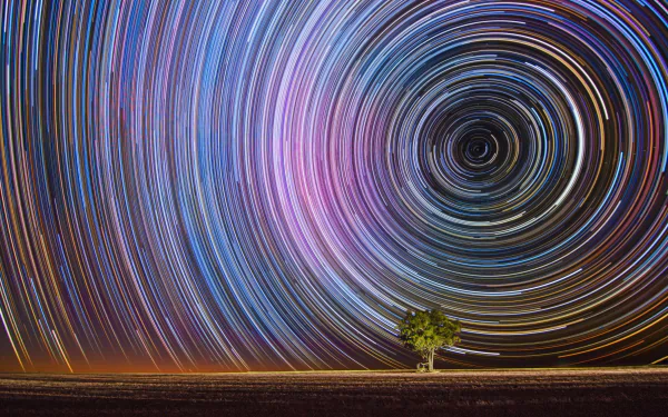 sky night nature star trail light trail HD Desktop Wallpaper | Background Image