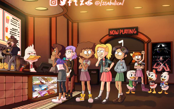 Polly Plantar Dewey Duck Louie Duck Huey Duck Howard The Duck Rocket Raccoon Anne Boonchuy Amity Blight Luz Noceda TV Show crossover HD Desktop Wallpaper | Background Image