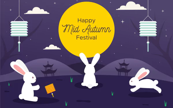 Moon Festival holiday Mid-Autumn Festival HD Desktop Wallpaper | Background Image