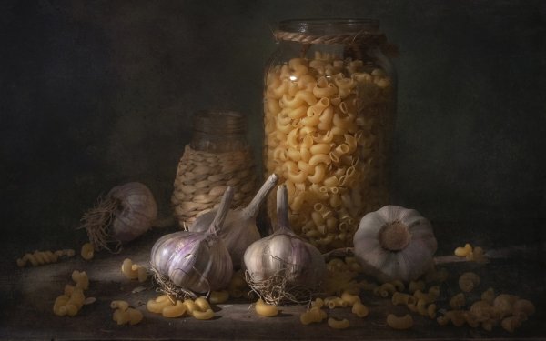 Food Pasta Still Life Garlic HD Wallpaper | Background Image