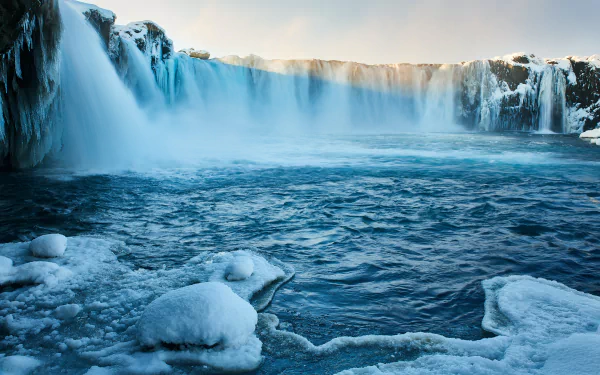 Iceland waterfall nature Goðafoss HD Desktop Wallpaper | Background Image