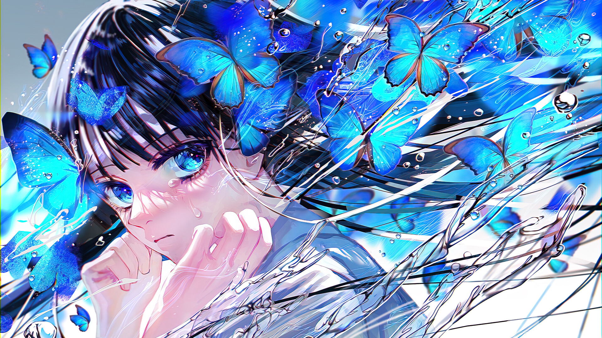 Download Butterfly Anime Girl Anime Girl HD Wallpaper