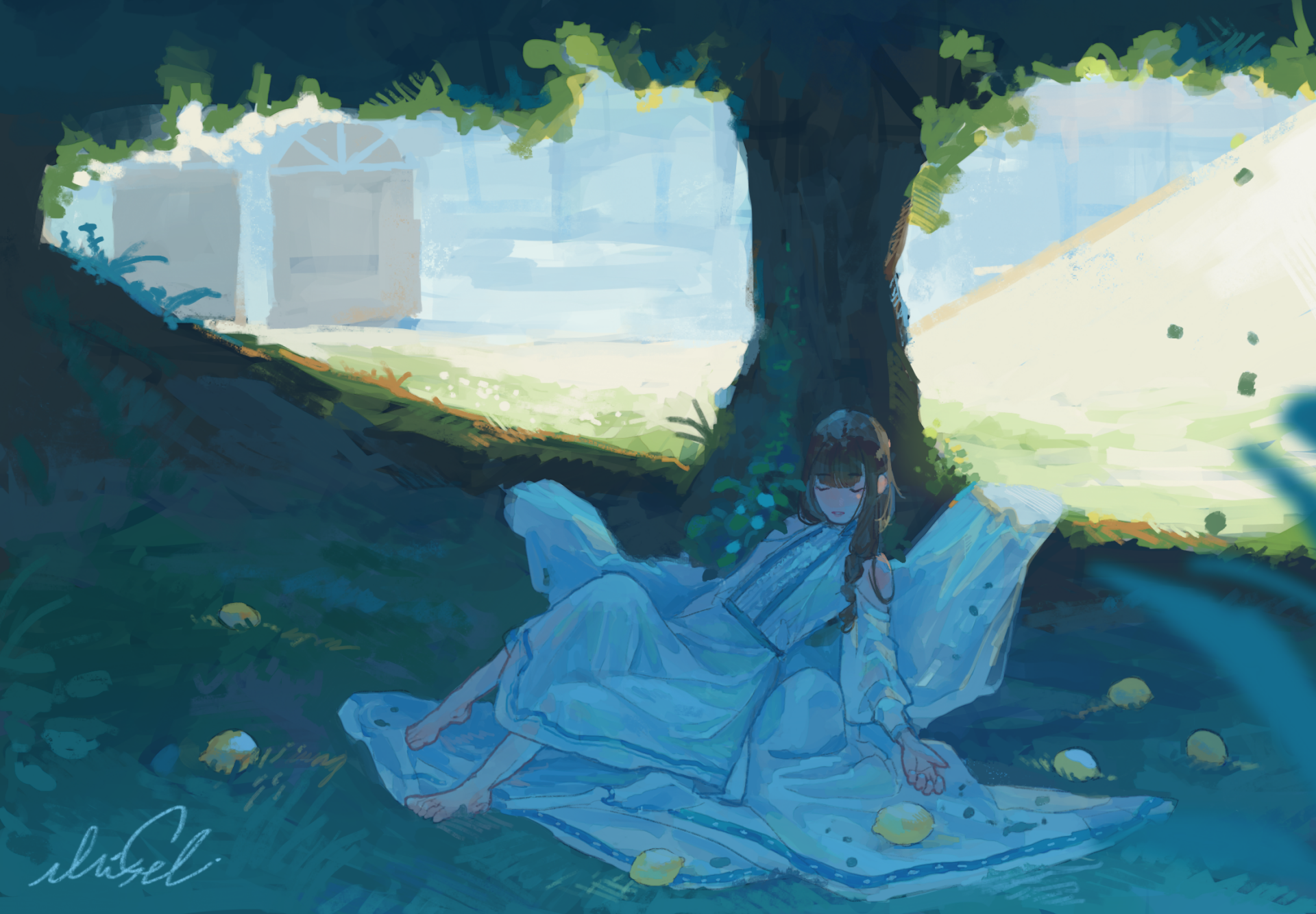 Download Sleeping Anime Girl Anime Girl HD Wallpaper by shiGre