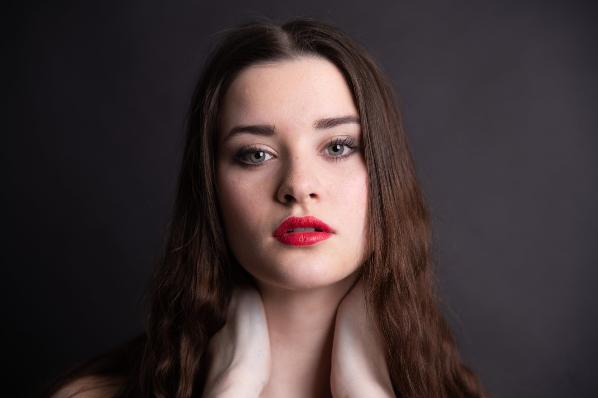 Download Brunette Lipstick Woman Model 4k Ultra HD Wallpaper