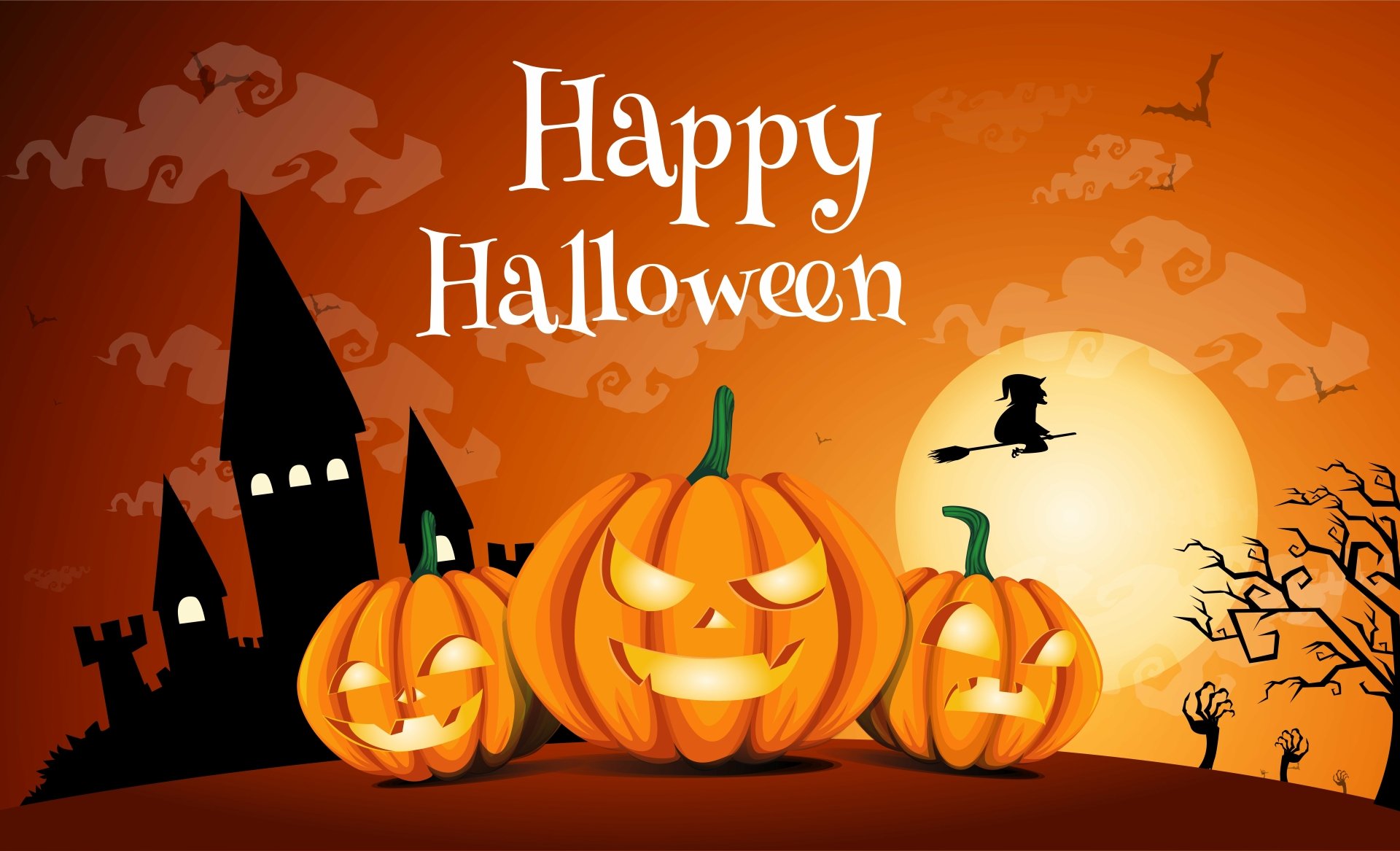 Download Happy Halloween Jack-o'-lantern Holiday Halloween  8k Ultra HD Wallpaper