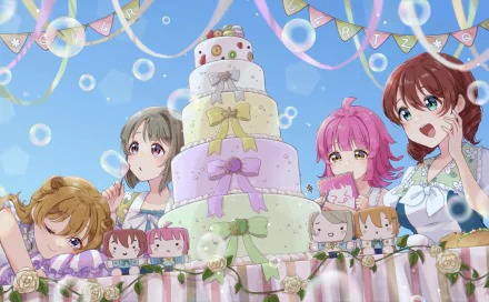 Kasumi Nakasu cake Rina Tennoji Kanata Konoe Emma Verde Anime Love Live! Nijigasaki High School Idol Club HD Desktop Wallpaper | Background Image