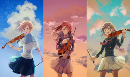 Kohinata Kanade Hino Kahoko Yui Asahina video game crossover HD Desktop Wallpaper | Background Image