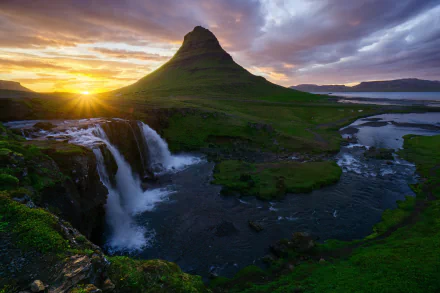 sunrise Iceland nature Kirkjufell HD Desktop Wallpaper | Background Image