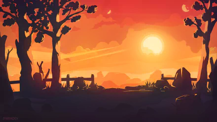 artistic sunset HD Desktop Wallpaper | Background Image