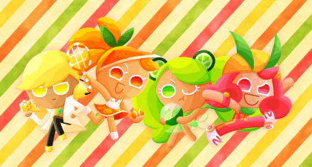 Orange Cookie (Cookie Run) Lime Cookie (Cookie Run) Lemon Cookie (Cookie Run) Grapefruit Cookie (Cookie Run) video game Cookie Run: OvenBreak HD Desktop Wallpaper | Background Image
