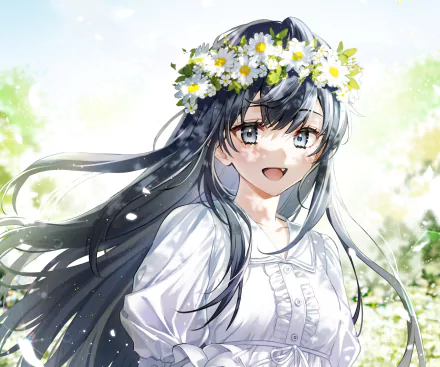 wreath Anime girl anime girl HD Desktop Wallpaper | Background Image