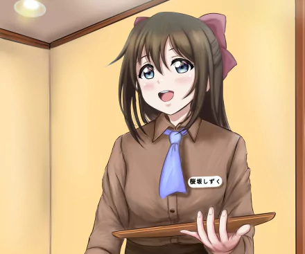 waitress Shizuku Osaka Anime Love Live! Nijigasaki High School Idol Club HD Desktop Wallpaper | Background Image