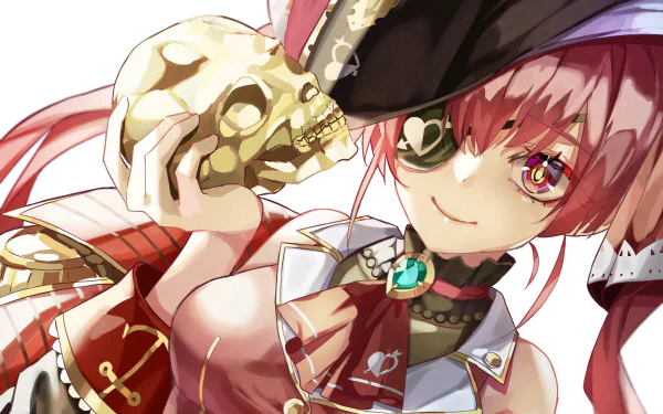 hololive Houshou Marine Anime Virtual Youtuber HD Desktop Wallpaper | Background Image