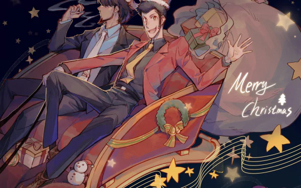 Christmas Daisuke Jigen Arsene Lupin III Anime Lupin the Third anime christmas HD Desktop Wallpaper | Background Image