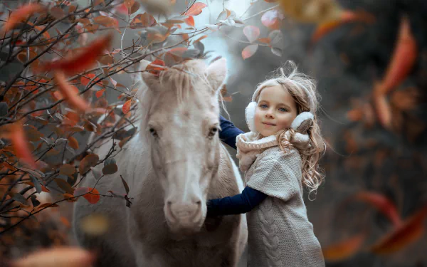 horse little girl photography child HD Desktop Wallpaper | Background Image