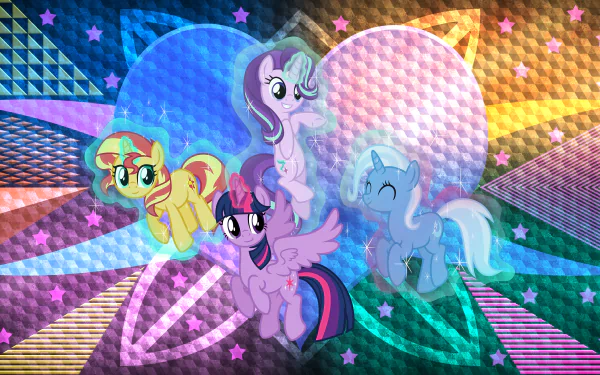 Trixie (My Little Pony) Starlight Glimmer Sunset Shimmer Twilight Sparkle TV Show My Little Pony: Friendship Is Magic HD Desktop Wallpaper | Background Image