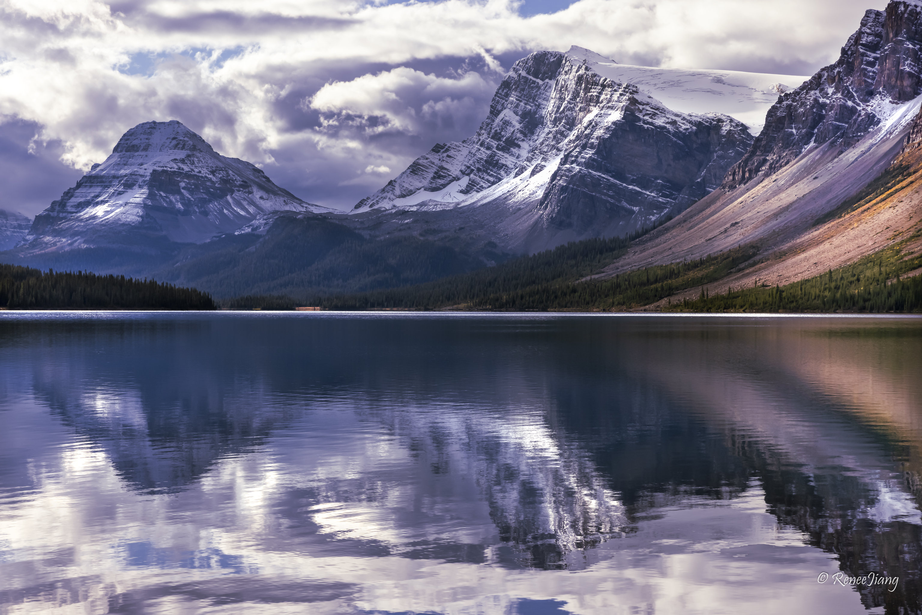 Bow Lake, on the Bow River, in the Canadian Rockies by Renee
