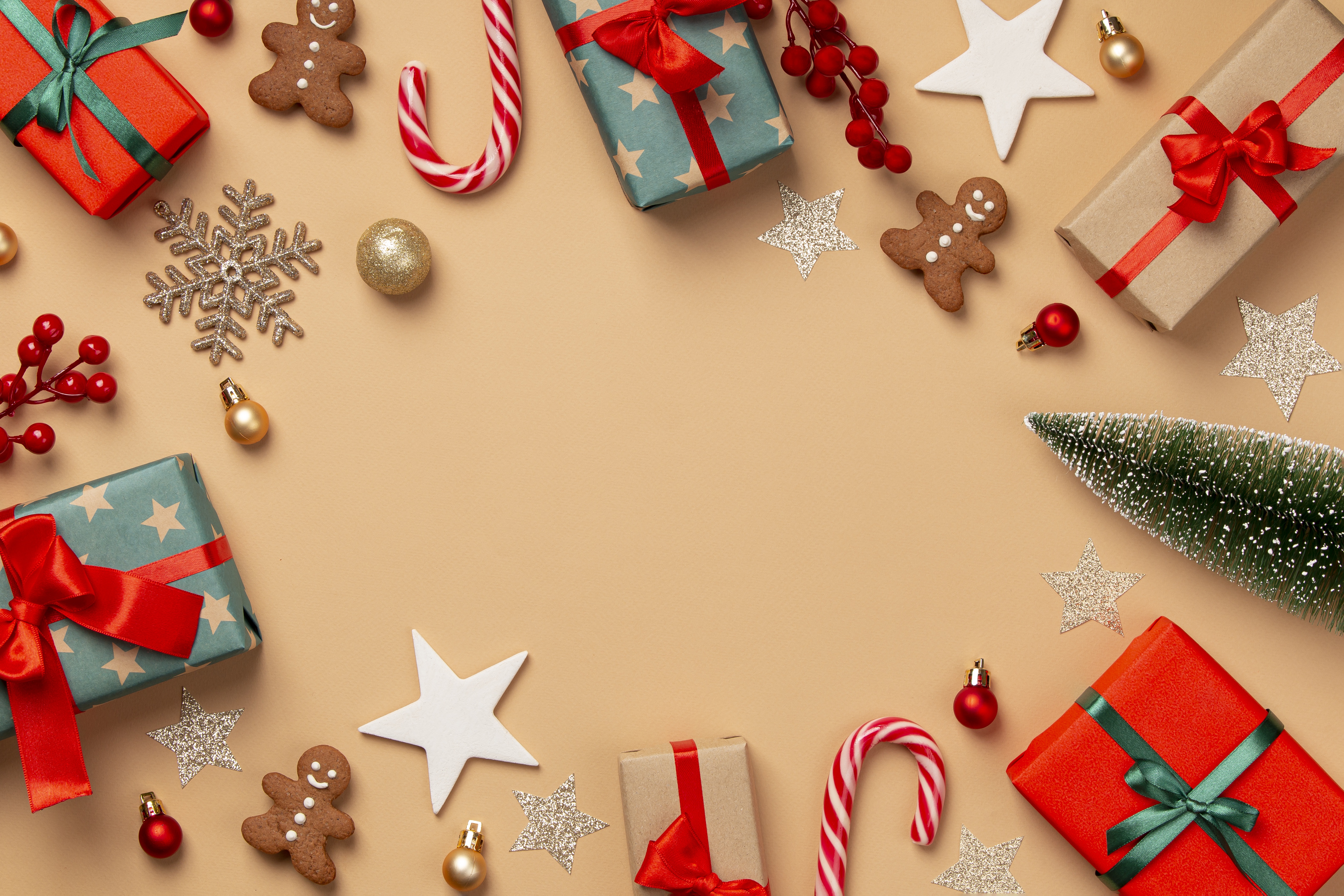 Wallpaper stars, holiday, box, gift, Wallpaper, new year, Christmas, blur  for mobile and desktop, section праздники, resolution 3700x2500 - download