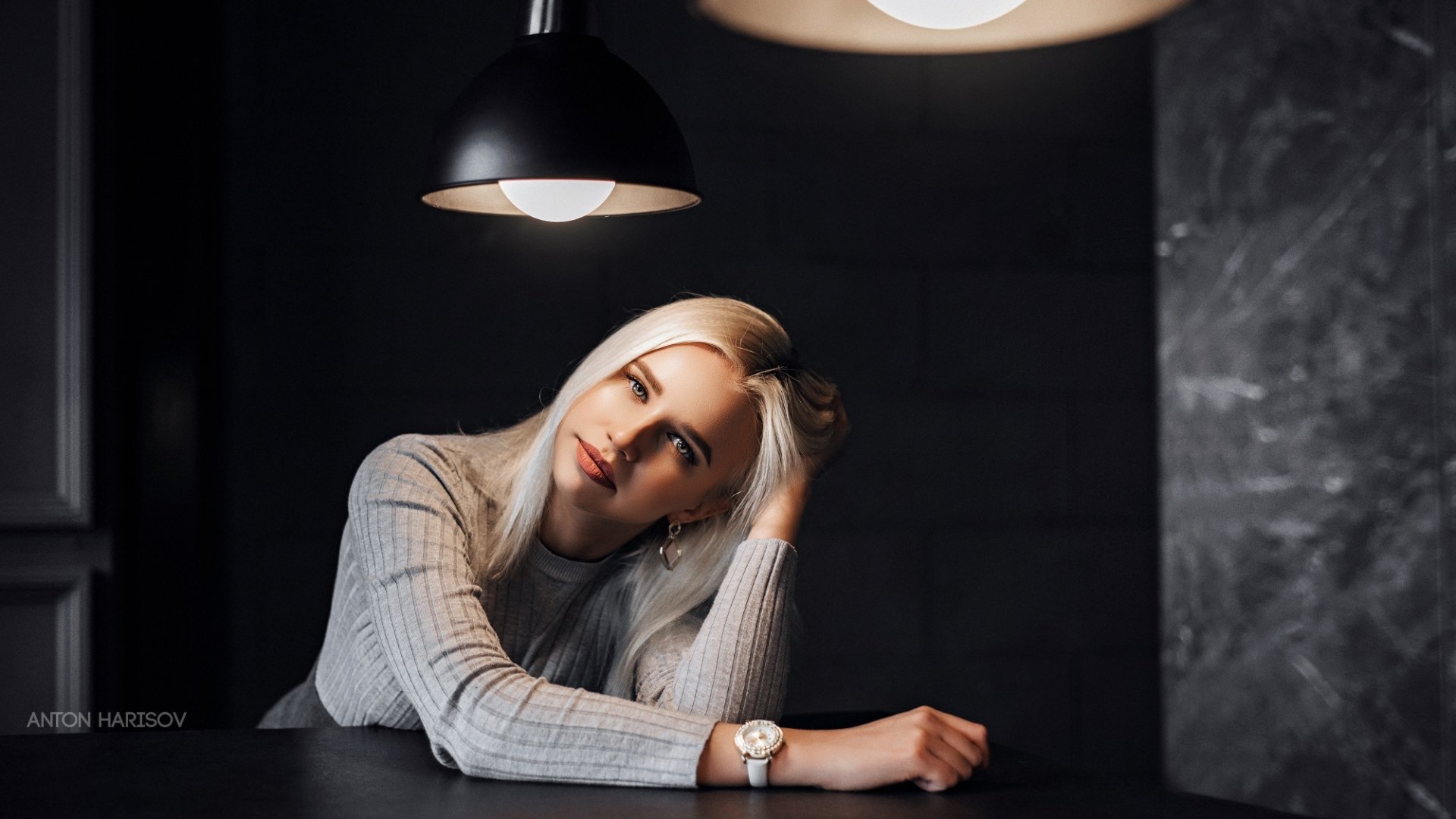 Download White Hair Woman Model HD Wallpaper by Anton Harisov