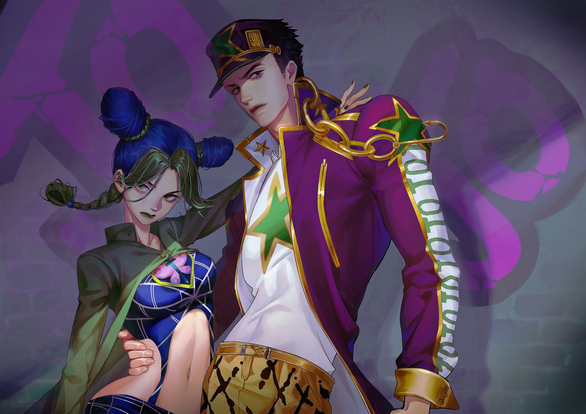 Download Stardust Crusaders Stone Ocean (Jojo's Bizarre Adventure) Jolyne Cujoh Jotaro Kujo Anime Jojo's Bizarre Adventure HD Wallpaper