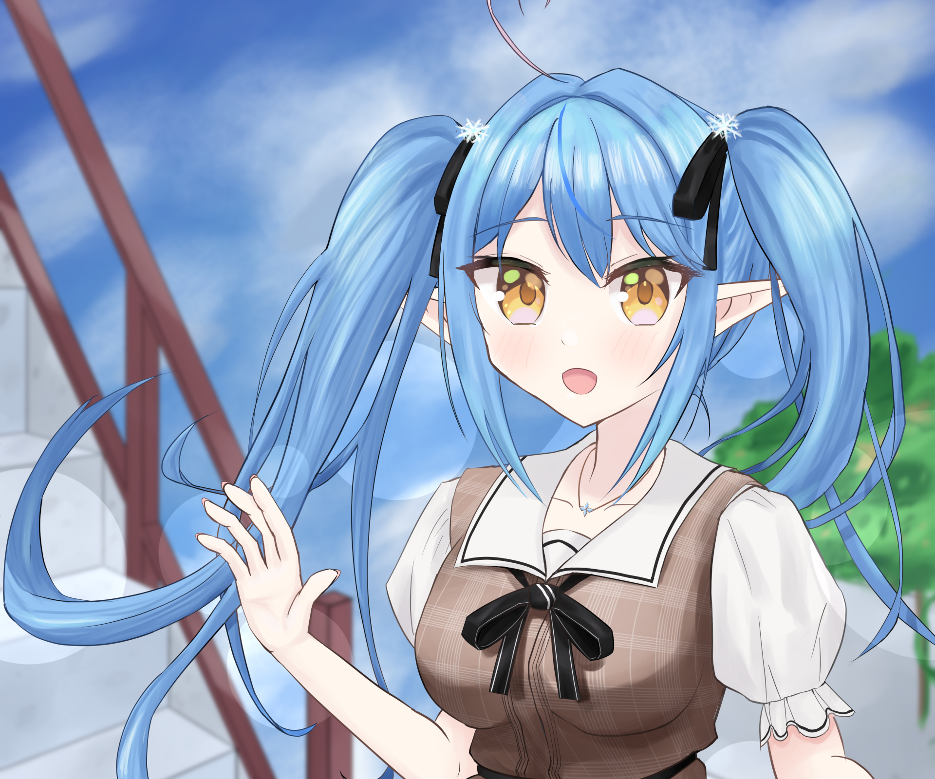 Download Hololive Yukihana Lamy Anime Virtual Youtuber HD Wallpaper