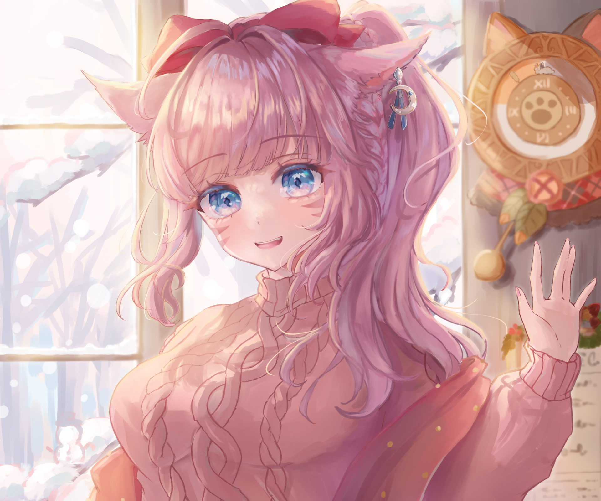 Download Pink Hair Miqo'te (Final Fantasy) Video Game Final Fantasy XIV HD Wallpaper