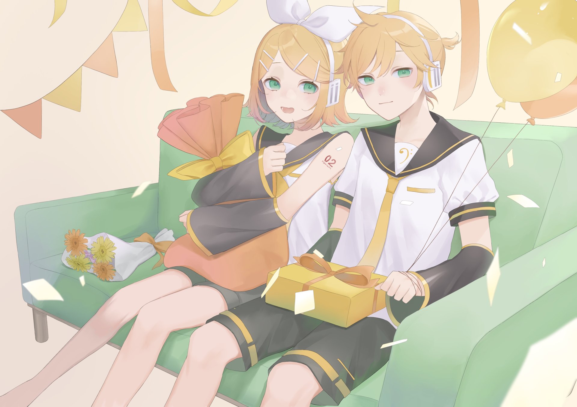 Download Rin Kagamine Len Kagamine Anime Vocaloid HD Wallpaper