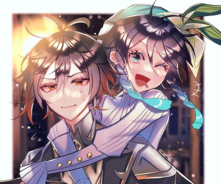 Zhongli (Genshin Impact) Venti (Genshin Impact) video game Genshin Impact HD Desktop Wallpaper | Background Image